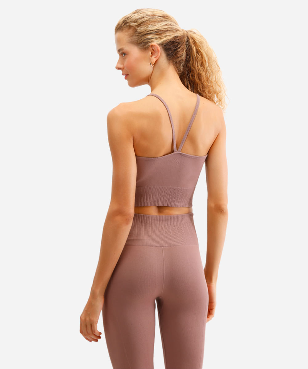 top feminino esportivo sem costura rosa