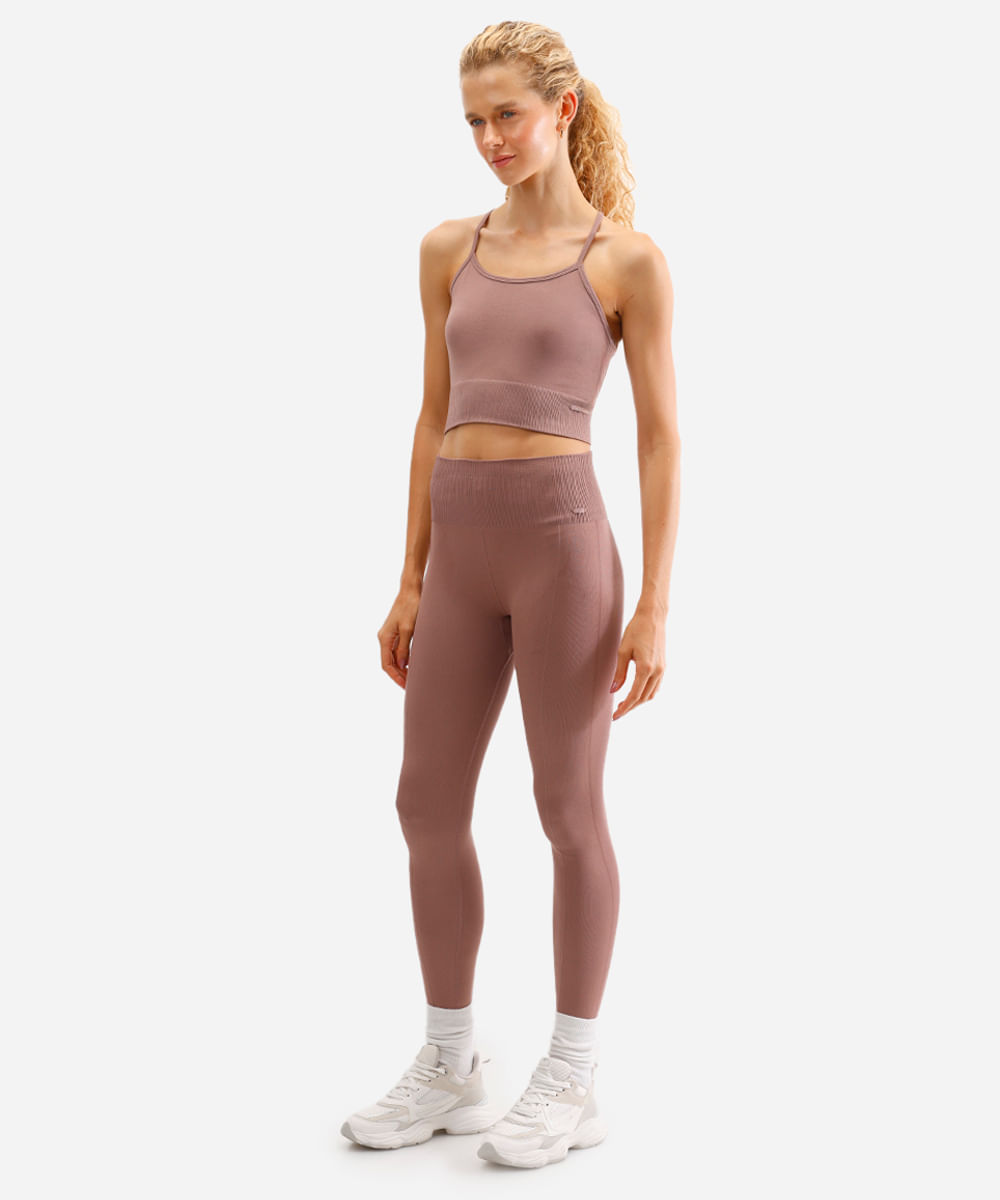 top feminino esportivo sem costura rosa