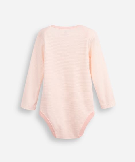 body infantil de algodão gatinhos listrado rosa