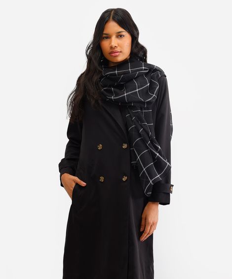 lenço feminino xadrez preto