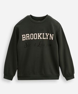 blusão de moletom juvenil brooklyn verde