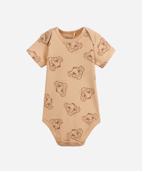 body infantil de algodão simba bege