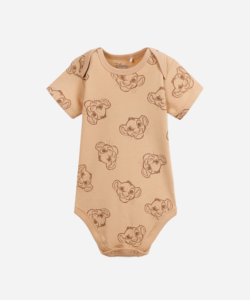 body infantil de algodão simba bege