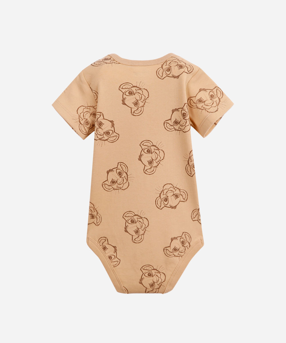 body infantil de algodão simba bege