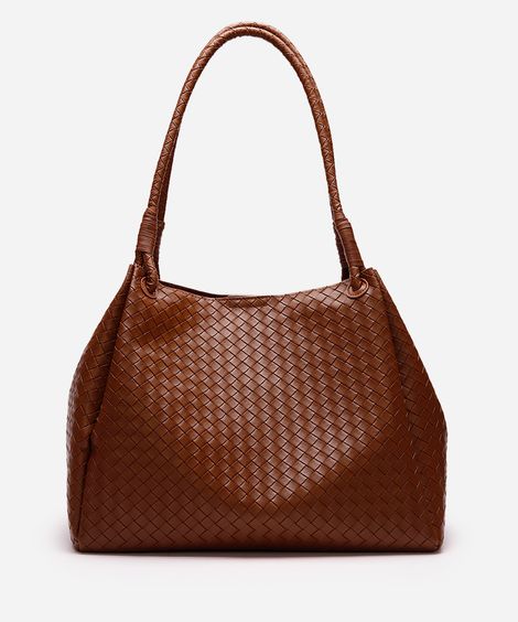 bolsa shoulder texturizada mindset - marrom escuro