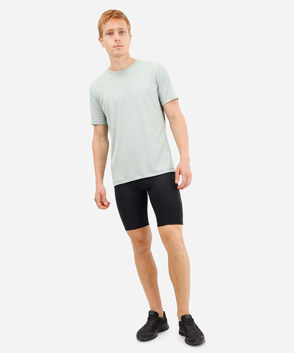 camiseta esportiva masculina run texturizada verde