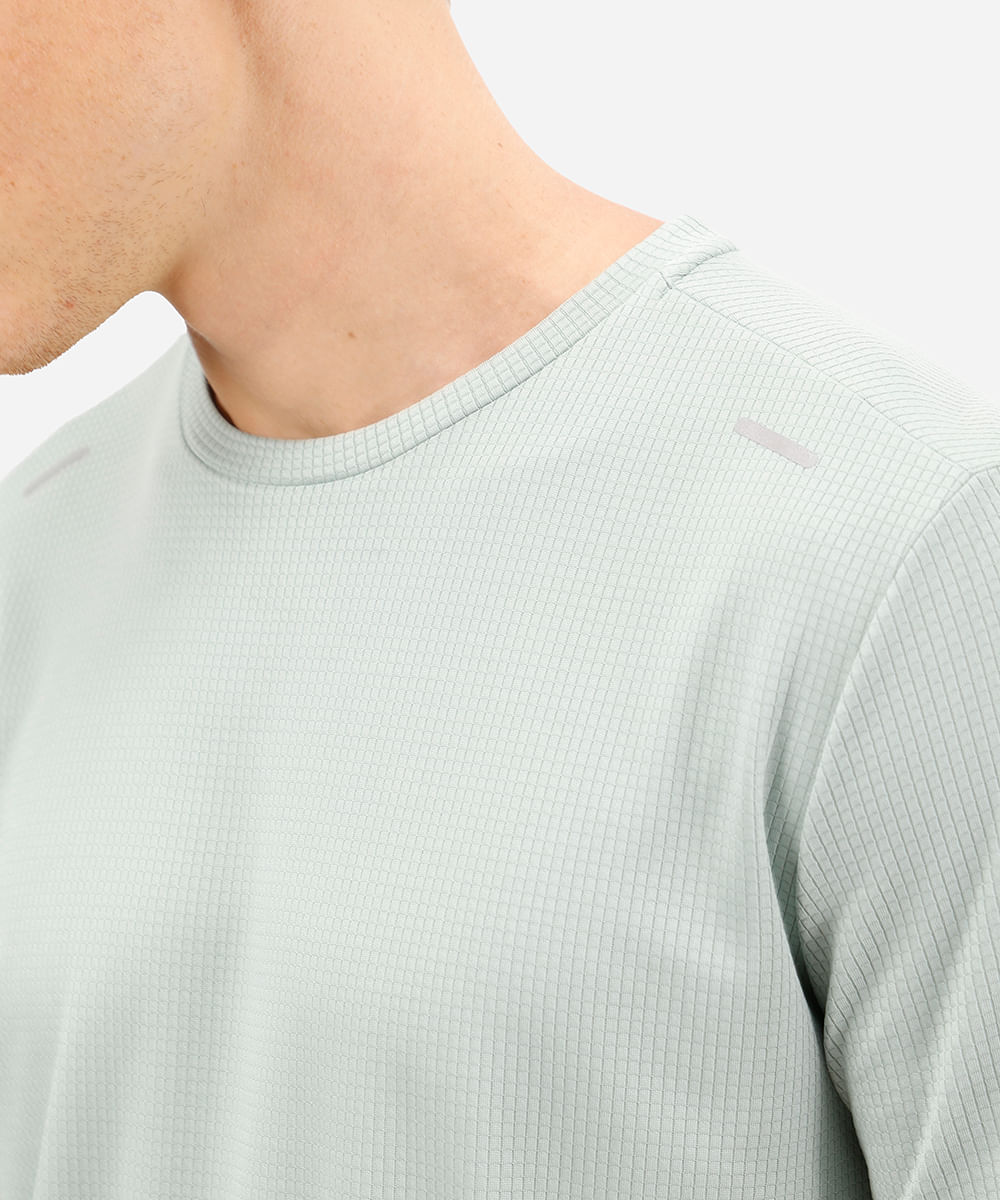 camiseta esportiva masculina run texturizada verde