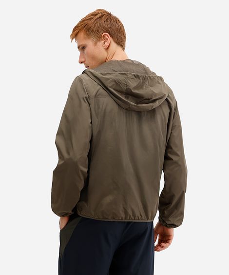 jaqueta masculina corta vento com capuz esportiva verde