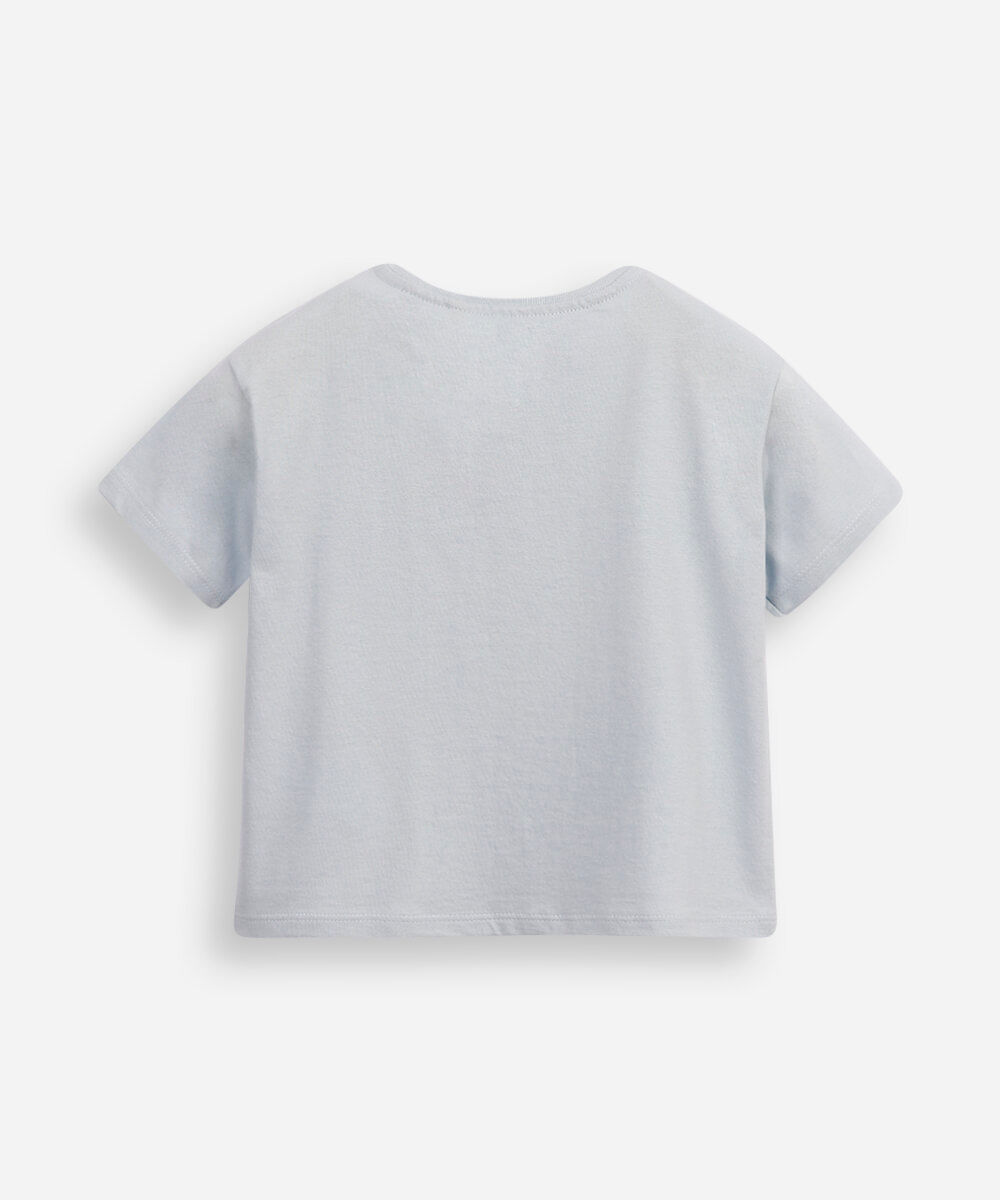 camiseta de algodão infantil stitch azul
