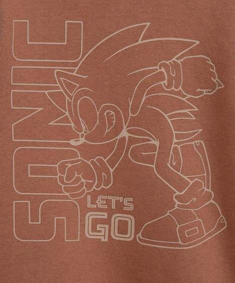 blusão de moletom infantil sonic marrom