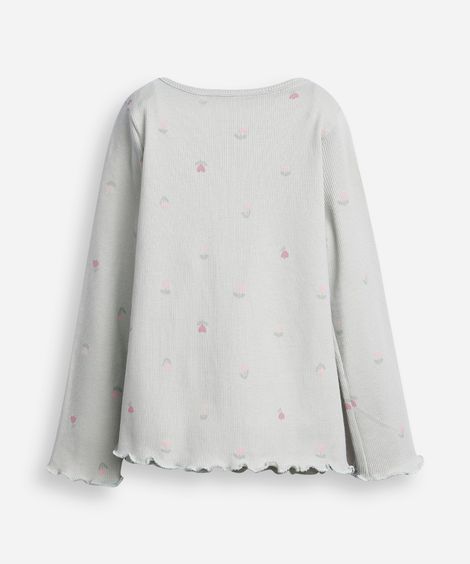 blusa de algodão infantil manga longa tulipa verde