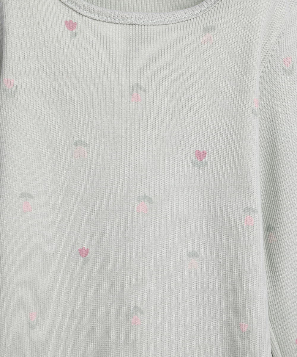 blusa de algodão infantil manga longa tulipa verde