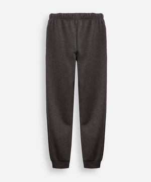 calça jogger juvenil de moletom com nervura cinza