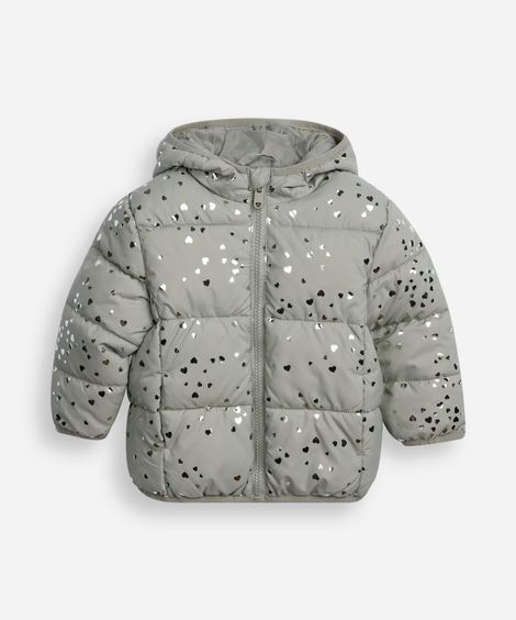 jaqueta puffer infantil coração verde