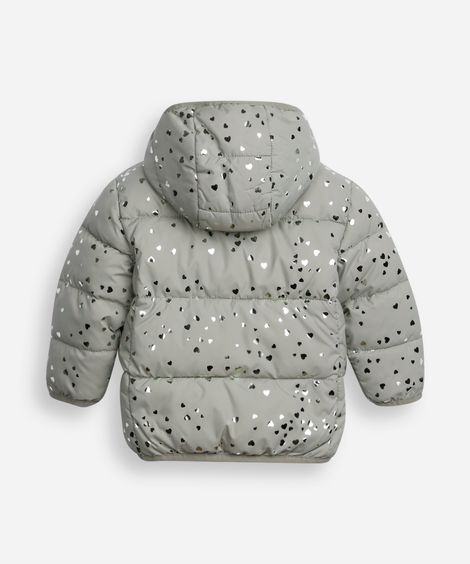 jaqueta puffer infantil coração verde