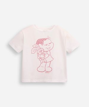camiseta de algodão infantil turma da mônica off white