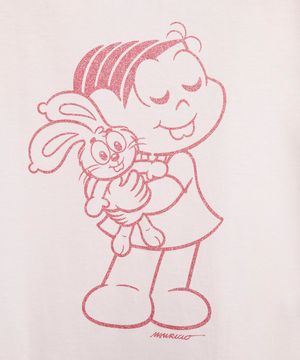 camiseta de algodão infantil turma da mônica off white