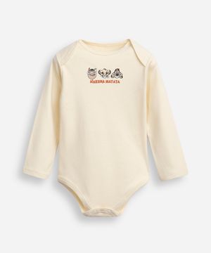 body infantil de algodão hakuna matata o rei leão amarelo