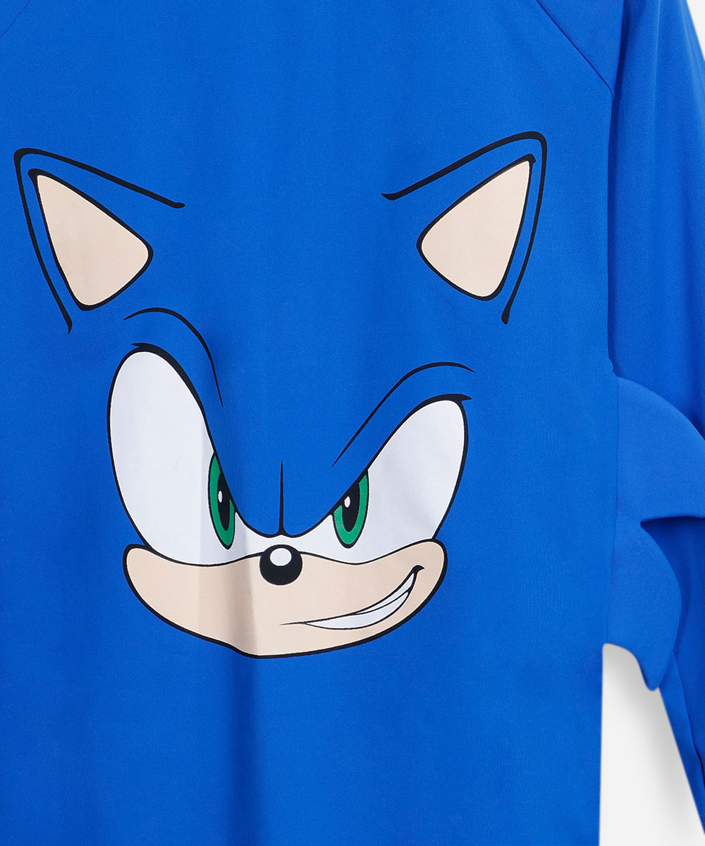 conjunto infantil proteção uv sonic azul