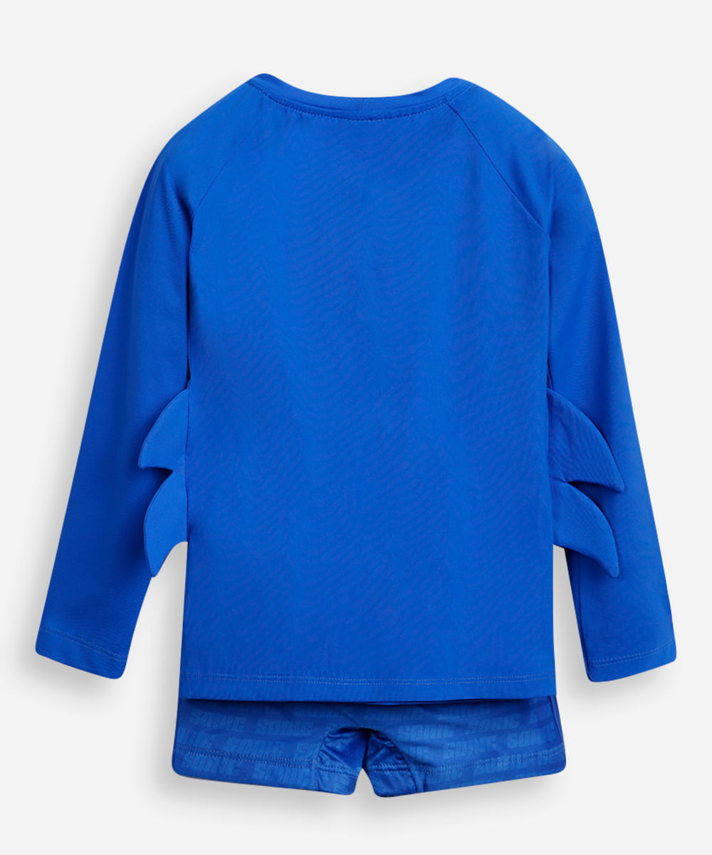 conjunto infantil proteção uv sonic azul