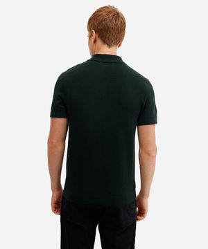 polo masculina de tricot texturizada verde