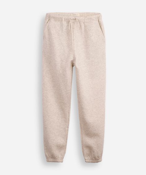 calça jogger juvenil de moletom básica cinza