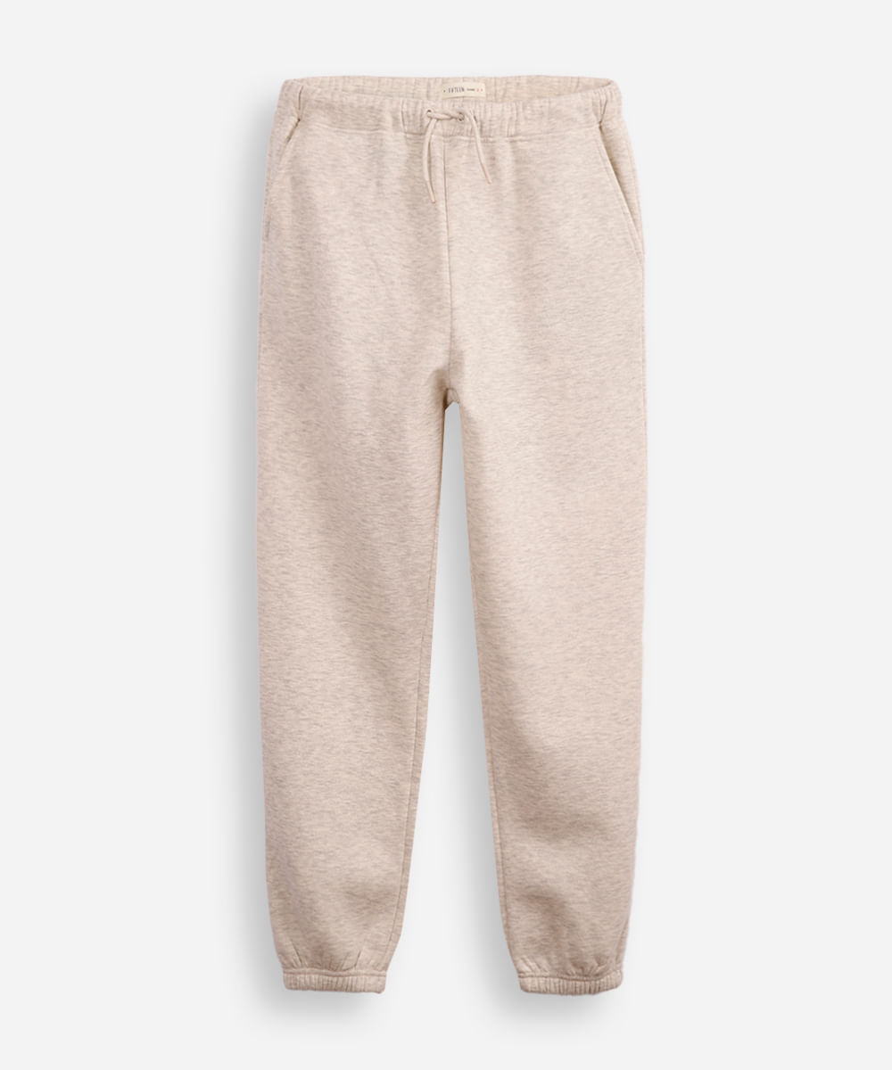 calça jogger juvenil de moletom básica cinza