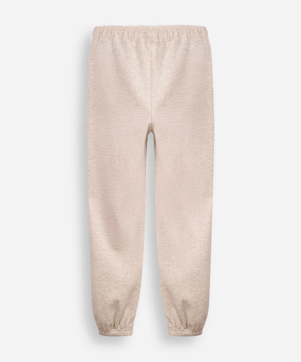 calça jogger juvenil de moletom básica cinza