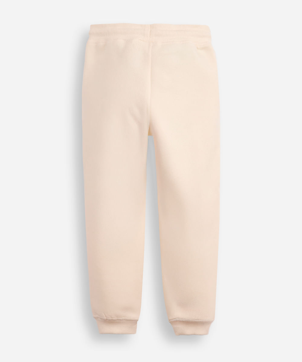 calça jogger infantil de moletom homem aranha bege