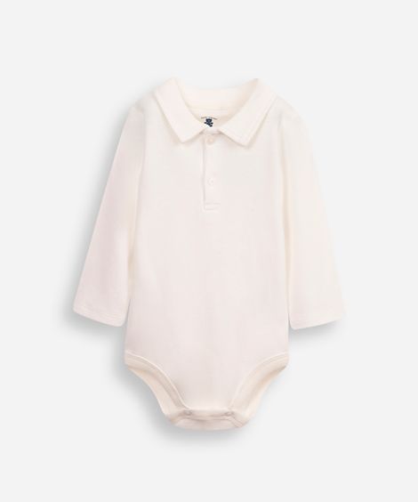 body polo infantil de algodão off white