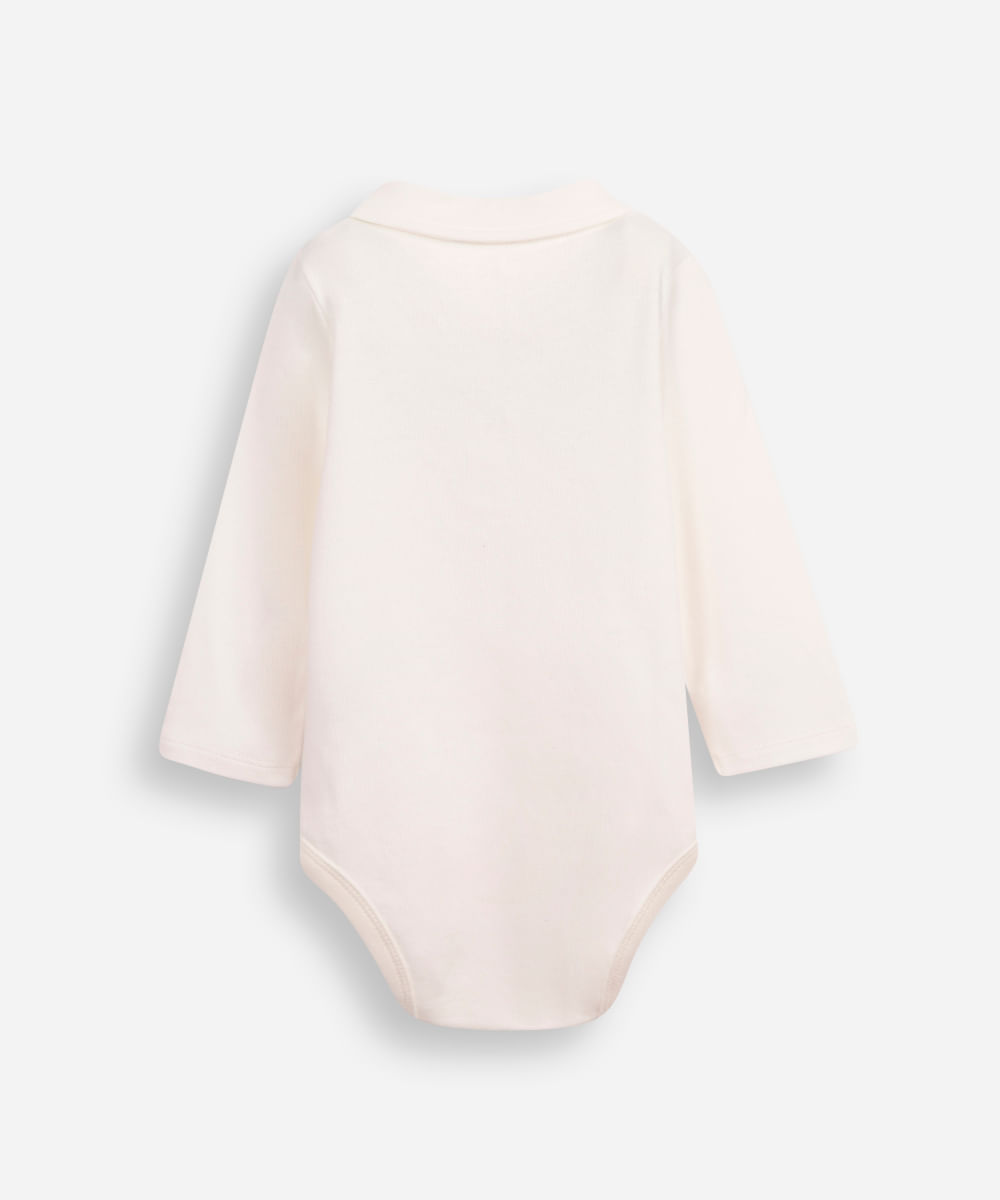 body polo infantil de algodão off white