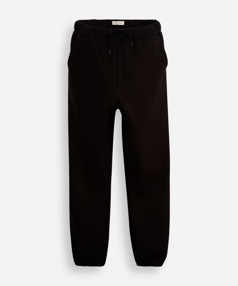calça jogger juvenil de moletom básica preta