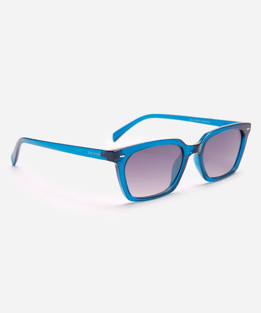 óculos de sol quadrado unissex triton azul