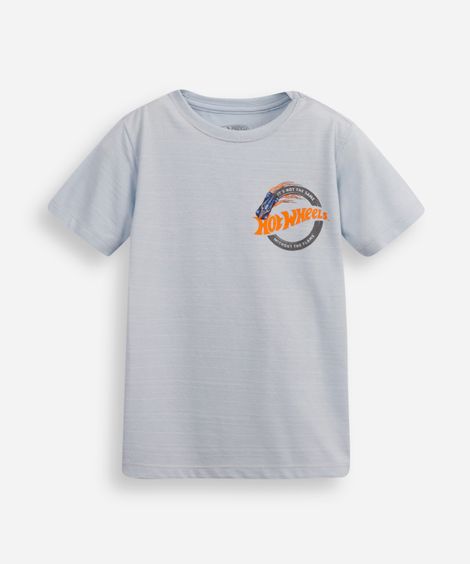 camiseta de algodão infantil hot wheels azul