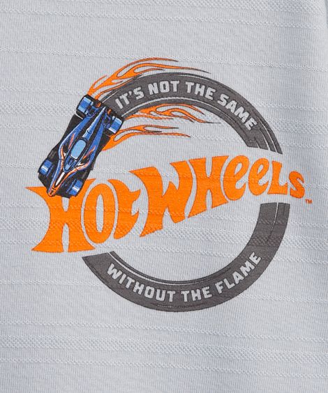 camiseta de algodão infantil hot wheels azul