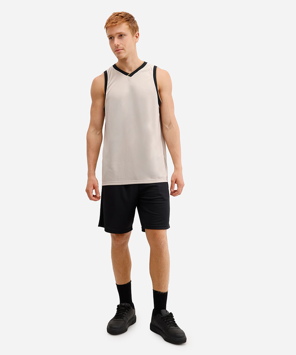 regata basquete masculina esportiva bege