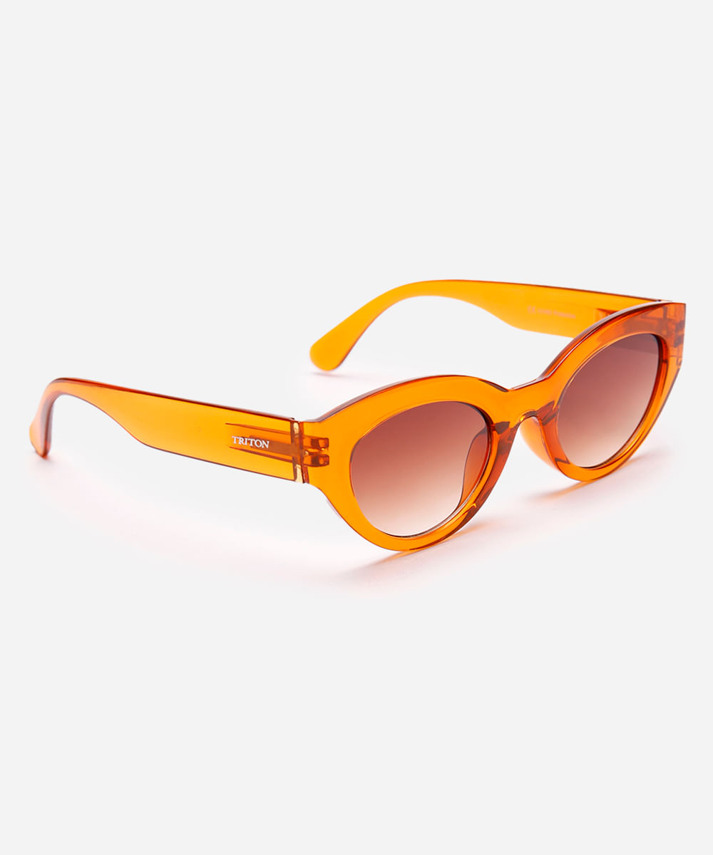 óculos de sol feminino gatinho triton laranja