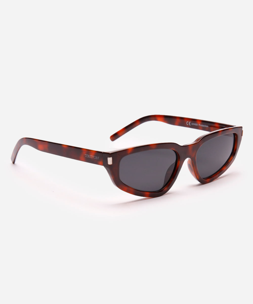 óculos de sol feminino oval tartaruga triton marrom