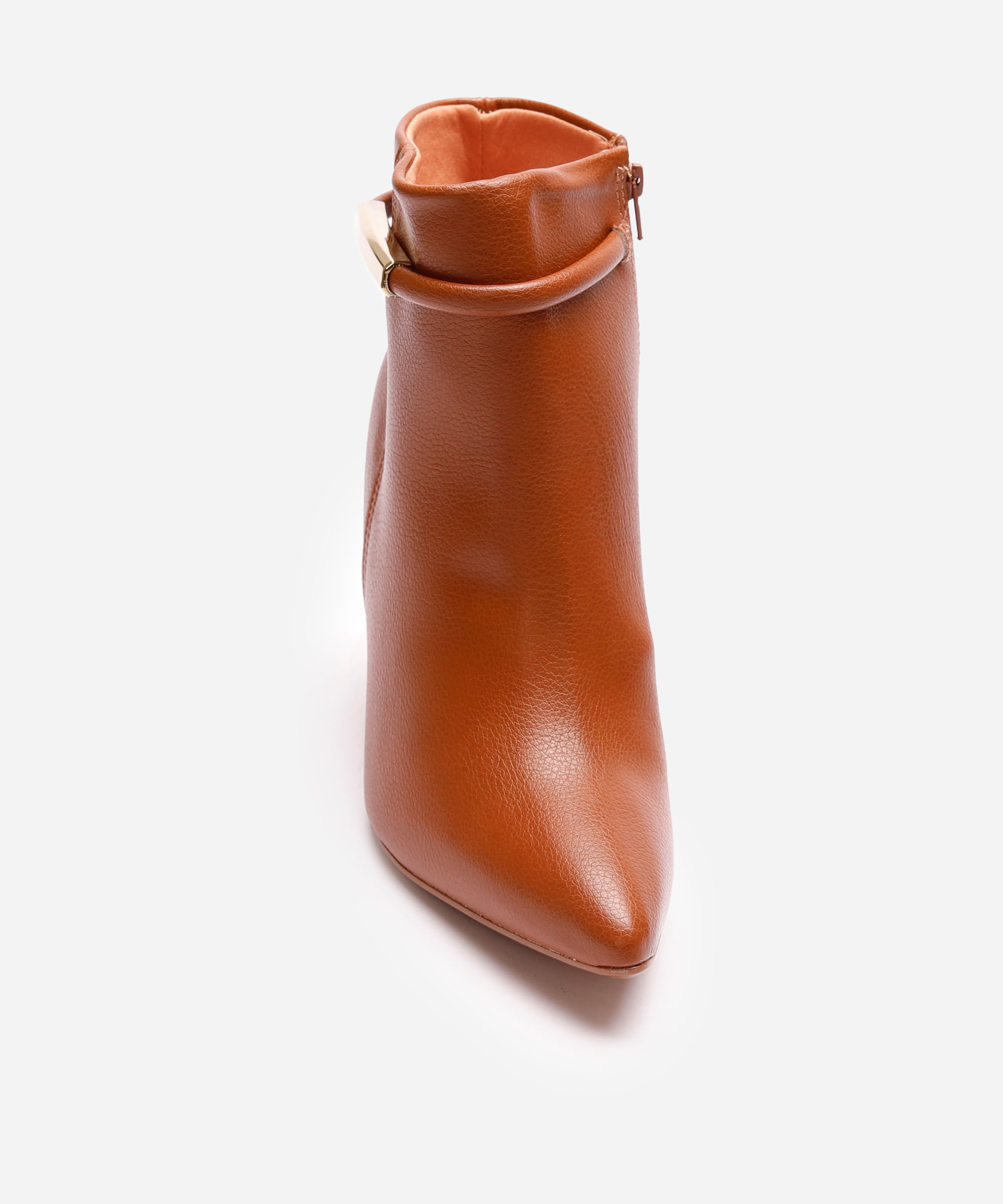 bota feminina cano curto bico fino vizzano marrom