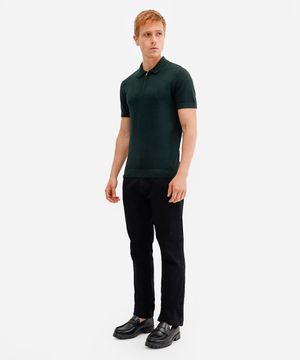 calça reta jeans masculina básica preta