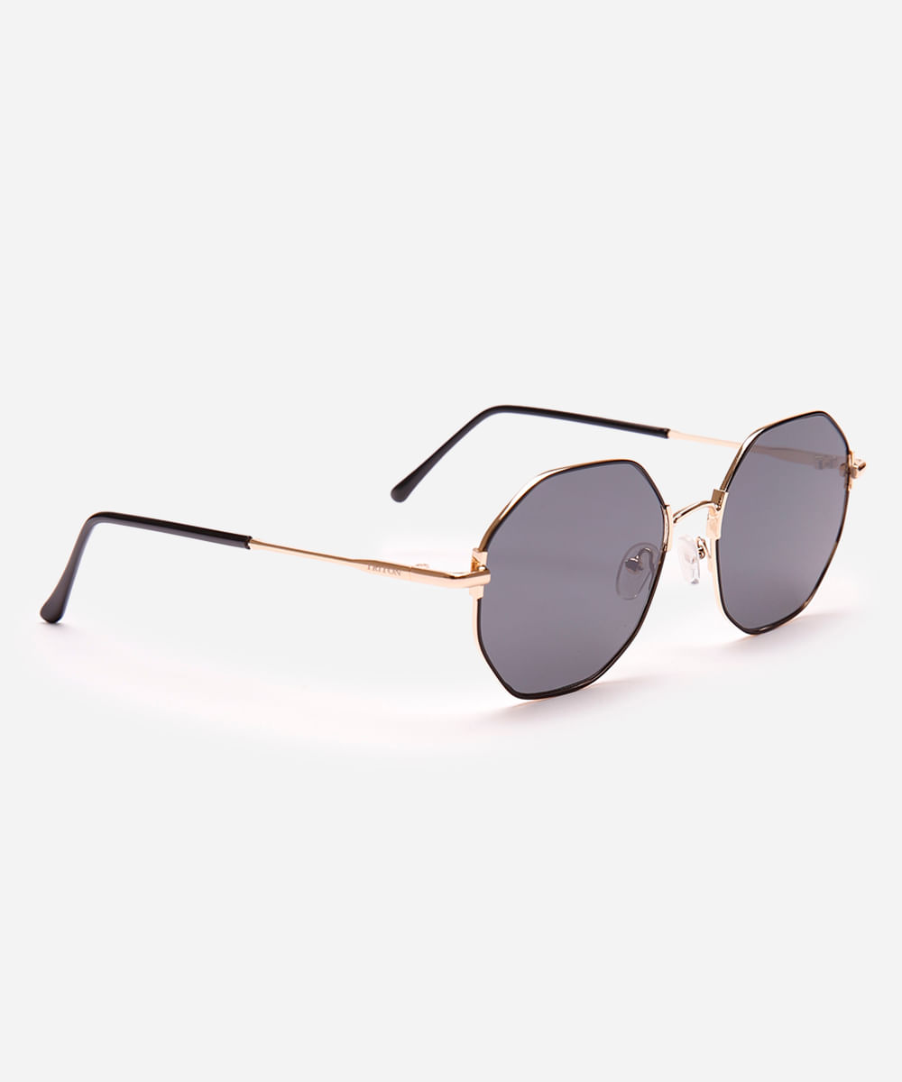 óculos de sol redondo feminino triton dourado