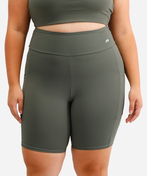 bermuda plus size com bolsos esportiva ace verde