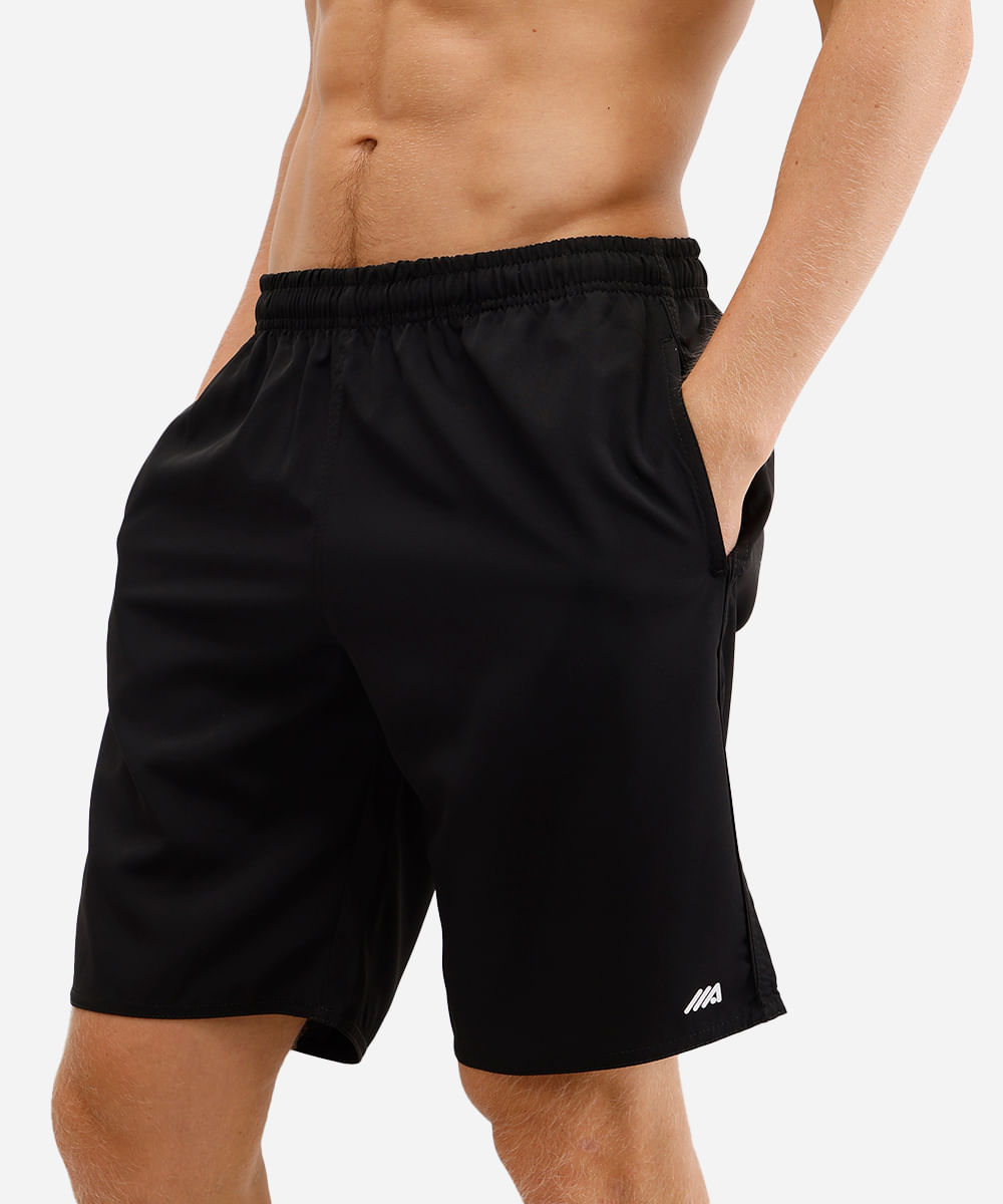 bermuda esportiva masculina reta preta