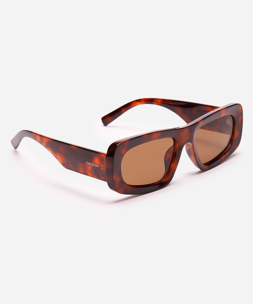óculos de sol feminino quadrado tartaruga triton marrom