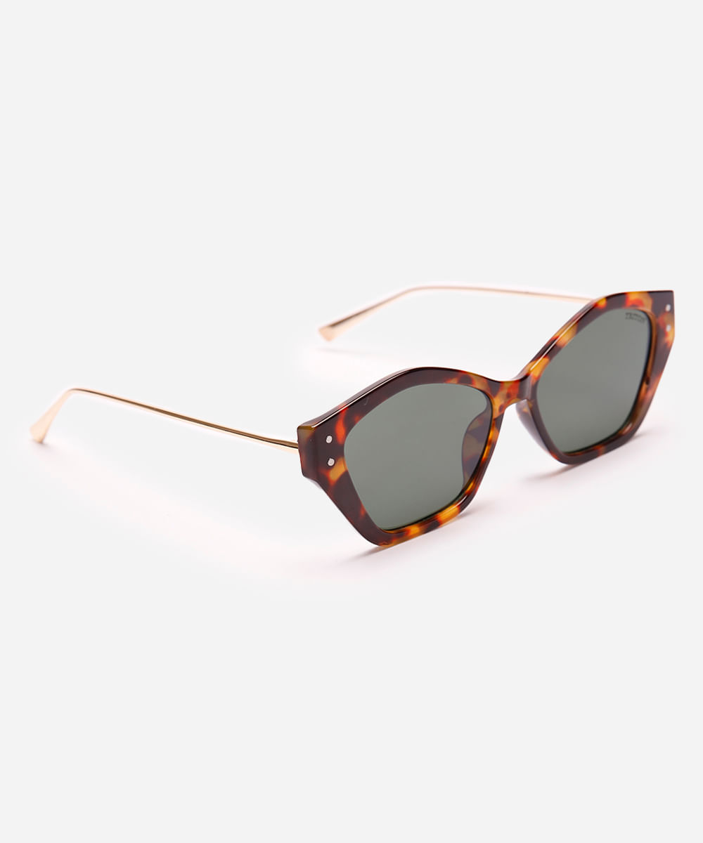 óculos de sol oval tartaruga feminino triton marrom