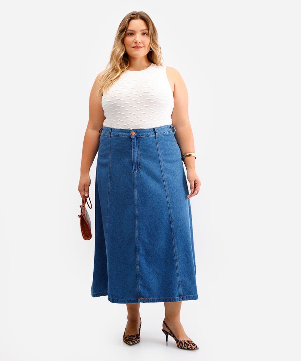 regata de tricot texturizada plus size off white
