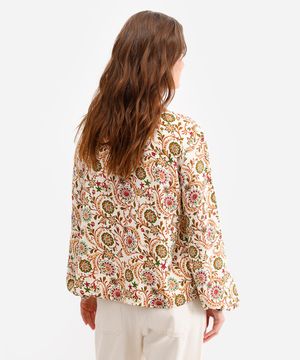 bata feminina de viscose manga longa bege