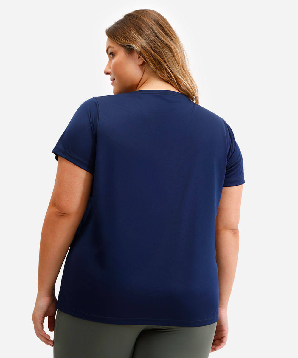 camiseta feminina esportiva good vibes only azul