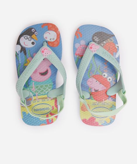 chinelo havaianas infantil peppa pig azul