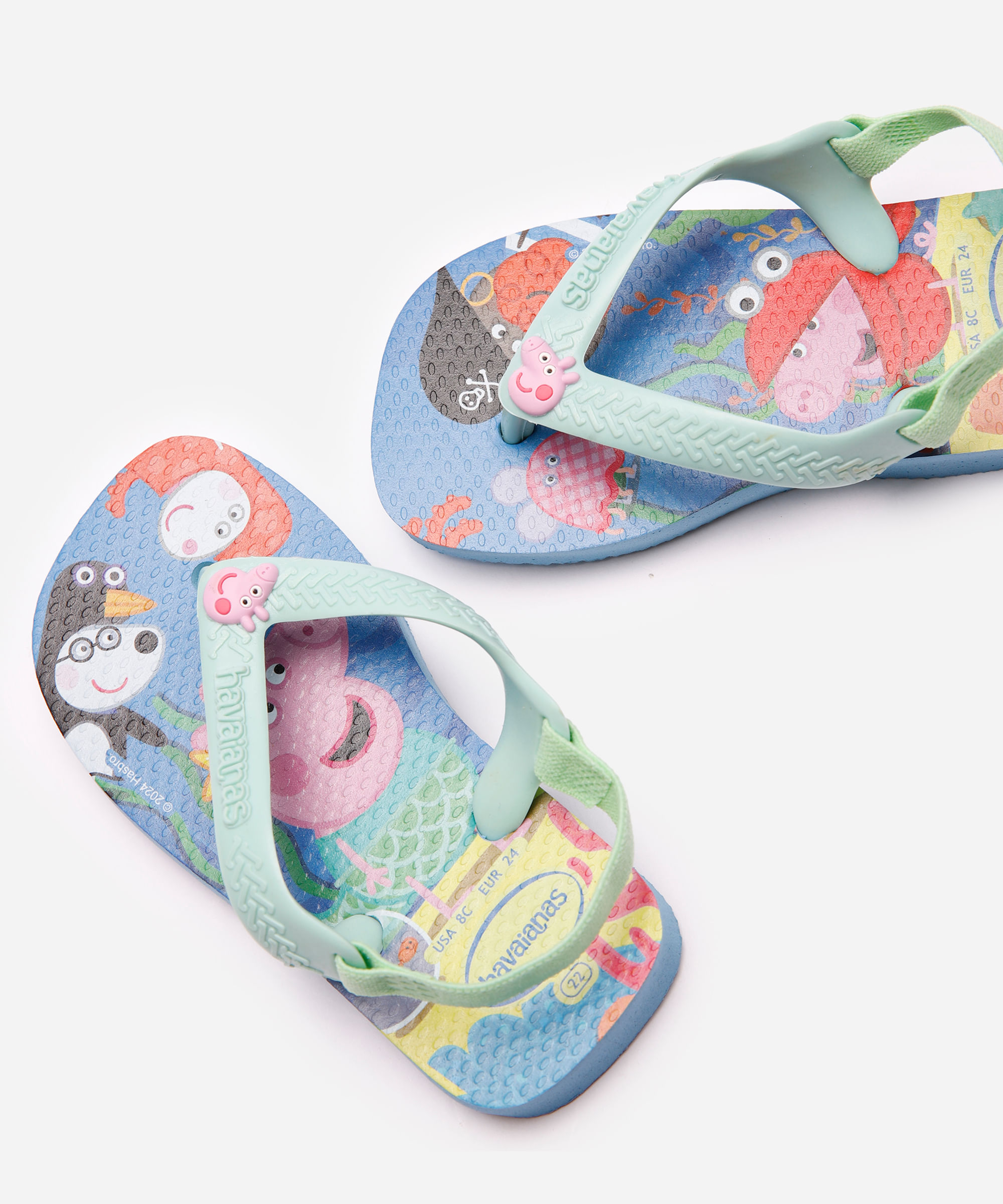 chinelo havaianas infantil peppa pig azul